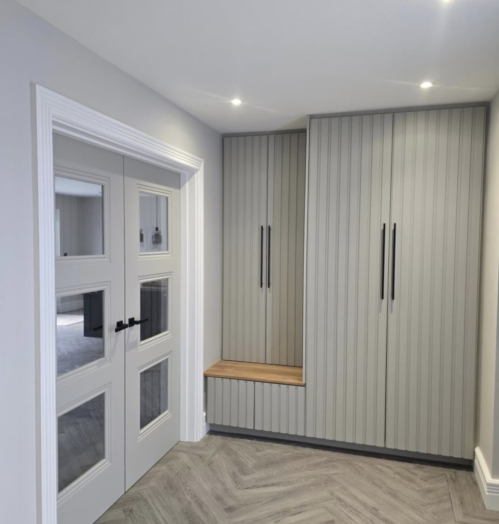 Full house decoration including sprayed shoe and coat wardrobes in North Kilworth, Leicestershire