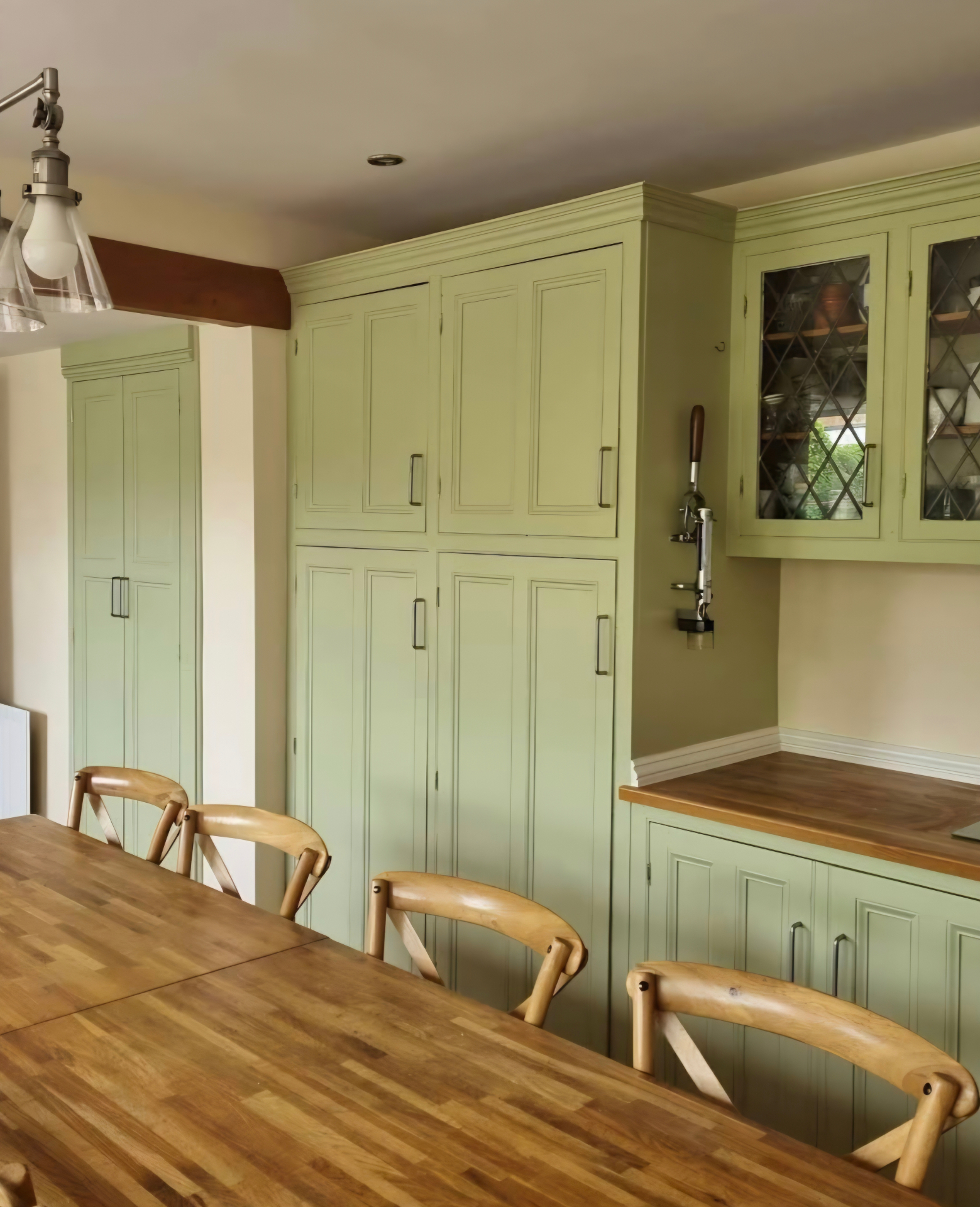 Shaker style kitchen transformation in Farrow and Ball Cooking Apple Green, Lutterworth