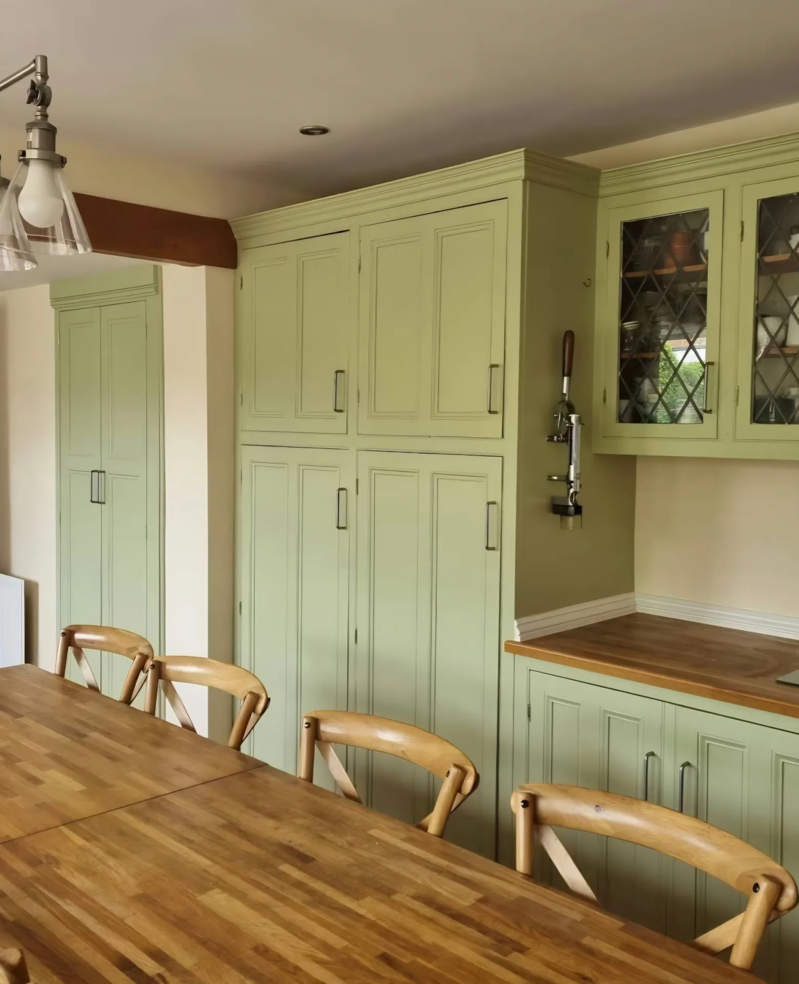 Shaker style kitchen transformation in Farrow and Ball Cooking Apple Green, Lutterworth